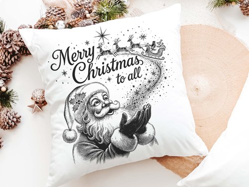 CapableByDesign merry Christmas to all Santa throw pillows
