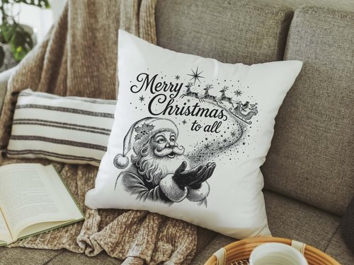 CapableByDesign merry Christmas to all Santa throw pillows