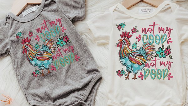 not my coop not my poop funny baby bodysuit, farm baby gifts, chicken baby clothes, newborn girl coming home outfit, cake smash romper, best