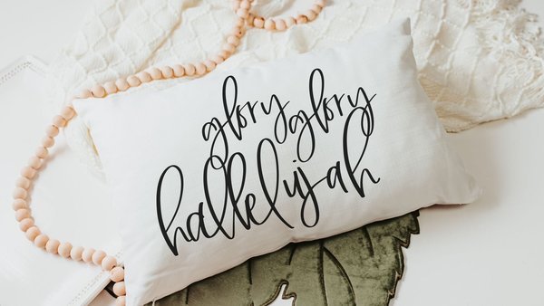 glory glory hallelujah christian throw pillow for couch with insert, Bible study leader gift, religious decor, faith gifts for women, pastor