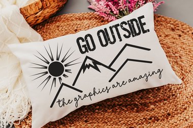 Go outside the graphics are amazing throw pillow