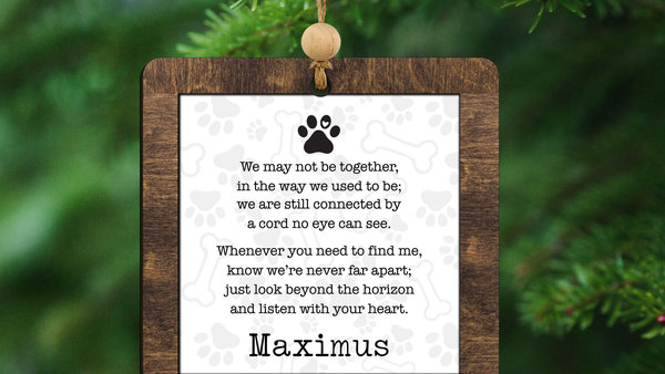 personalized in memory of dog ornament memorial gift for dog lover, sympathy gifts for loss of dog ornament wood, grief gift dog remembrance