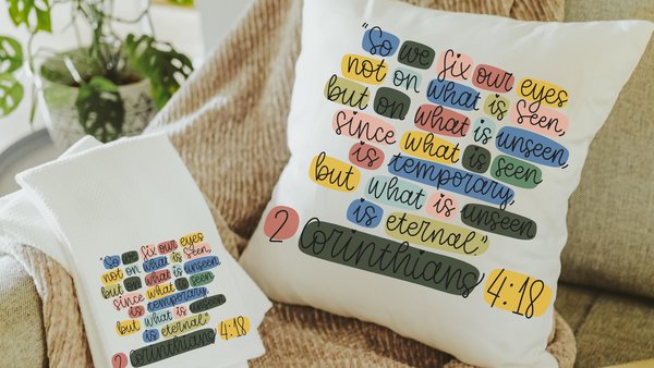 2 Corinthians 4 18 faith throw pillow & towel