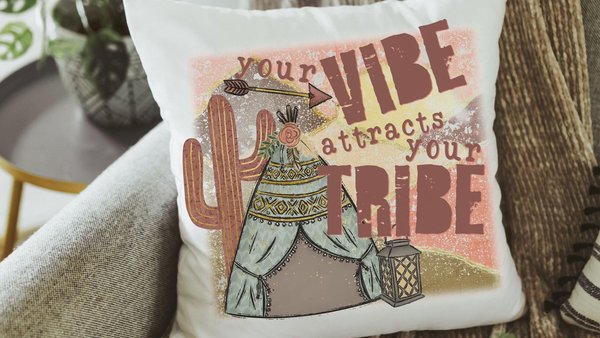 your vibe attracts your tribe boho throw pillows for couch trendy decor, snarky gifts, boho accent pillows for sofa, unique gifts for women