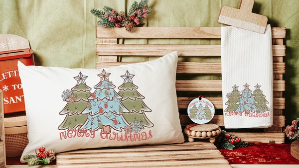 boho Christmas lumbar pillows for couch, moss green Christmas ornaments for 2026, Merry Christmas kitchen towels for new home, terracotta
