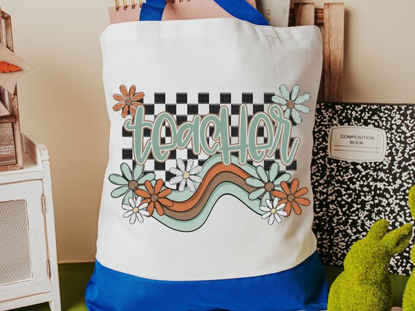 CapableByDesign retro teacher tote bag