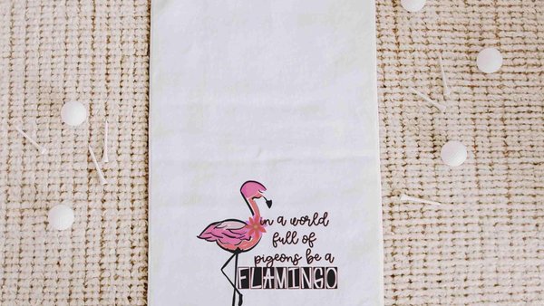 be a flamingo inspirational golf towels with grommet, cute golf bag accessories for women, funny golf gifts for ladies, flamingo gifts for
