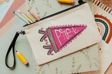 Pre k teacher wristlet with strap