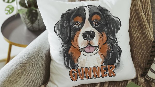 personalized bernese mountain dog throw pillows for living rooms, berner mama dog lover gift for women, bernese mountain dog gifts for her