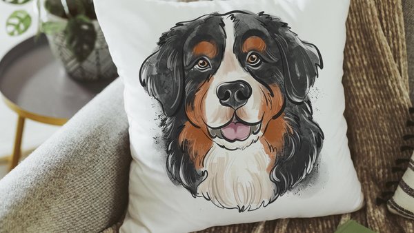 bernese mountain dog throw pillow covers 18 x 18, Berner mom Bernese mountain dog gifts for her, Bernese grandma dog lover pillows for couch