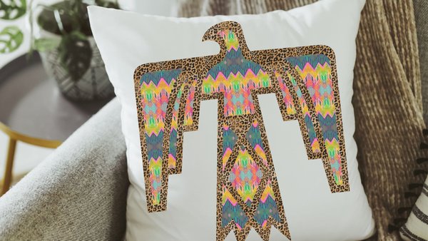 leopard print Thunderbird throw pillows for couch colorful throw pillow covers 18x18, Mothers day gifts for daughter in law, college dorm