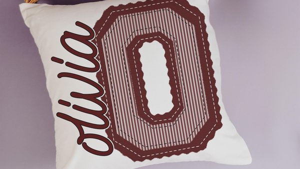 personalized maroon seersucker pillow with name, tween girl gifts, initial throw pillow for teenage girls, Christmas gifts for college girls