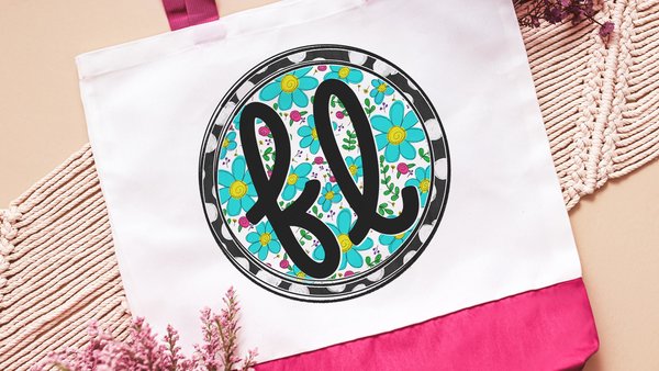 turquoise Florida tote bag for summer, Florida mom gifts, Florida beach bags for cruise, floral Florida Mothers day gift for beach grandma