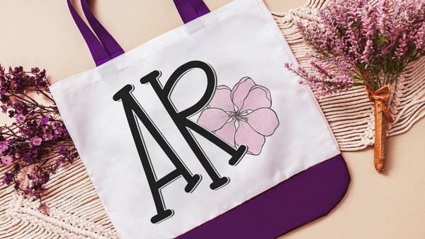 Arkansas state flower tote bag for moms, Arkansas Christmas gifts for realtors, pink apple blossoms farmers market bag for women, best gifts