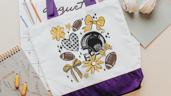 football coquette tote bag for girls, yellow school spirit bag for teenage girl, football cheer gifts for seniors, cheerleader tote for gift