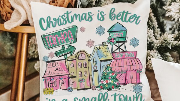 personalized Christmas is better in a small town zip code throw pillow cover 18x18, cute Christmas gifts for neighbors, hometown Christmas
