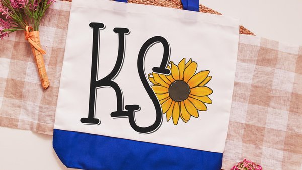 Kansas City tote bag for teachers, sunflower gifts for friends, Kansas Christmas gifts for realtors, Kansas state flower sunflower tote bag