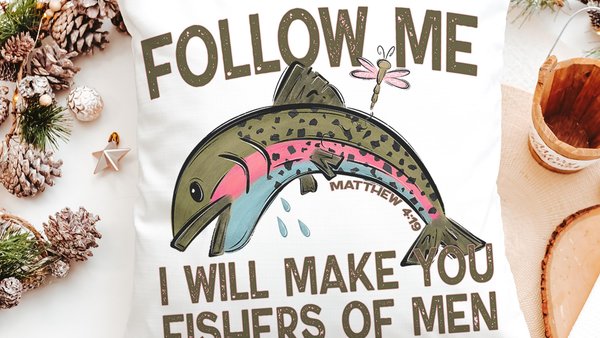 follow me fishers of men throw pillows for couch religious stocking stuffers for teens, Christian nursery decor girl baby girl baptism gifts