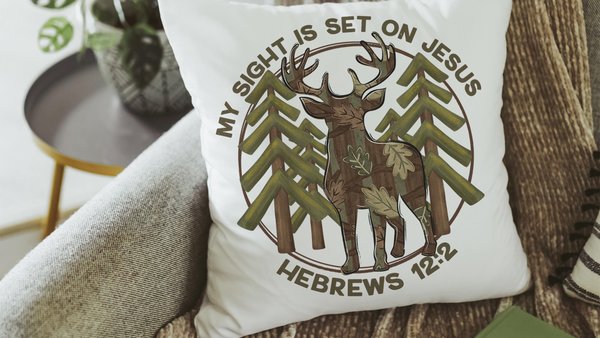 sight on Jesus Christian throw pillows for couch religious stocking stuffers for teen boys, hunting nursery decor, baby boy baptism gifts