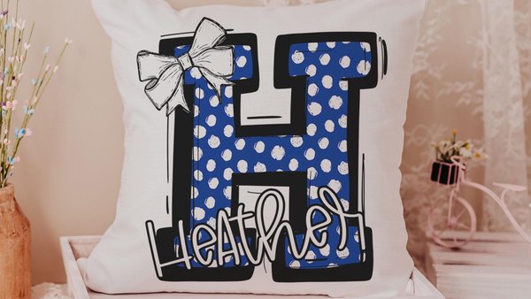 personalized name throw pillows for couch blue dorm decor for college girls, initial pillows for girls, best gifts for high school grads