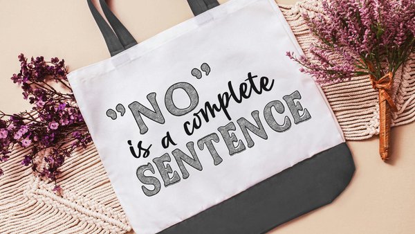 no is a complete sentence feminist tote bag for books, strong women gifts, reusable shopping bag, female empowerment gifts, best friend