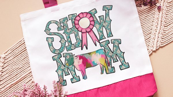 show mom cow tote bags for women, country girl gifts, farmers market bag, cow farmer Xmas gifts for farmers, Hereford cow gifts for cow