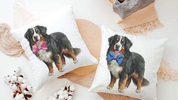 Bernese mountain dog throw pillows