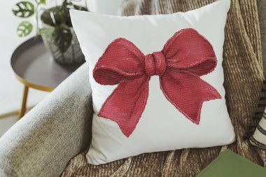 cute Valentines throw pillows for couch red coquette bow decorative pillows for nursery, Valentines day best selling gifts Etsy shop, trendy