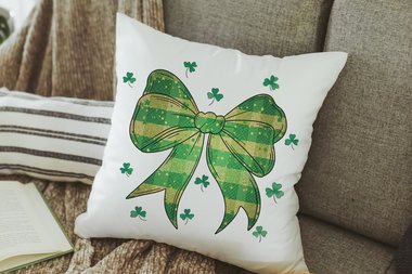 St Patricks day coquette bow throw pillows