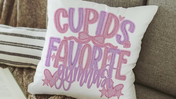 cupids favorite gymnast throw pillows for bed light pink decorative pillows, gymnastics gifts for girls, Valentines day best selling gifts