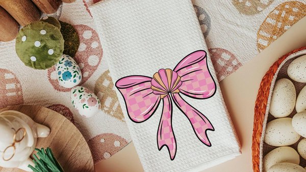 beach coquette kitchen towels for summer hand towels for bathroom, beach house gifts, pink and orange coastal seashell decor, trendy kitchen