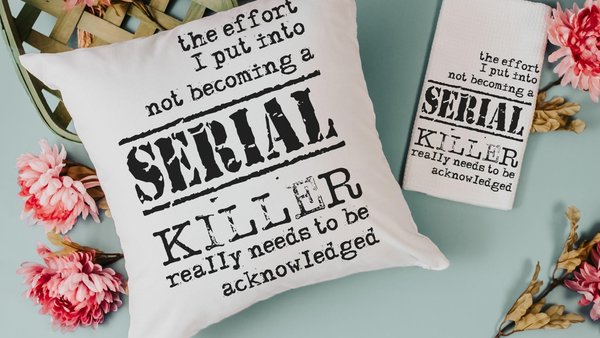 detective book reading nook pillow, dark humor gift set for best friend, serial killers and chill true crime gifts for women, funny towels