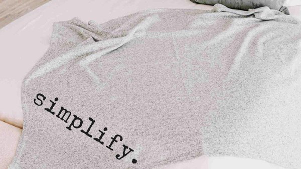 simplify life snuggle blanket 50x60 inches, cozy gifts for women, custom word of the year throw blankets for couch, mantra quote encouraging
