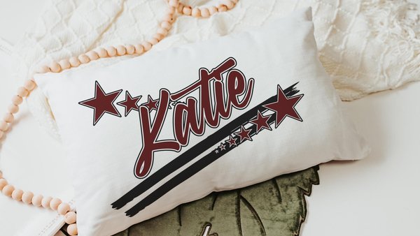 personalized maroon stars name pillow for girls, lumbar decorative bed pillow, 2026 high school graduation gifts for daughter, college dorm