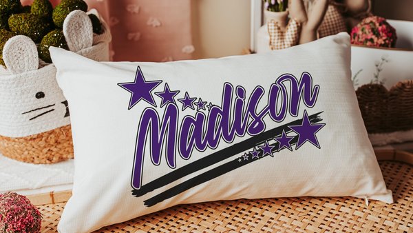 personalized name pillows for girls, teen girl gifts trendy decor for bedroom, long pillows for bed, best gifts for her, purple dorm decor
