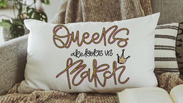 queens are born in March sassy throw pillows for bed, fun lumbar pillow cover 12x20, March birthday gifts for girls, college gifts for best