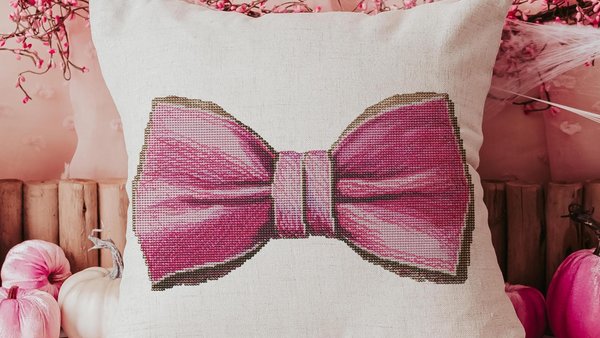 pink bow coquette throw pillow for little girls, trendy nursery decor girl mom gift, toddler girl room decor, cute pillows for girls, accent