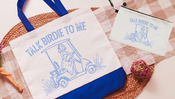 talk birdie to me golf tote bag for cart, golf Mothers Day gift for golfers, golf mom era golf wristlet for women, funny golf gifts for her