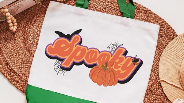spooky tote bag for women, trick or treat bag for girls, reusable shopping bag, witchy gifts for best friend, Halloween candy bag for kids