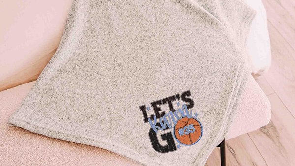 personalized team number basketball blanket for girls basketball player gifts, blue school spirit dorm blanket custom name blanket 50 x 60