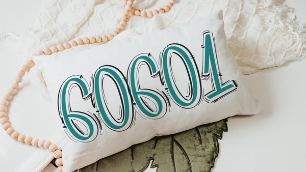 custom zip code pillow for new home, long pillows for bed, real estate agent gifts for her, teal designer pillow cover 12 x 20, teenage girl
