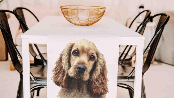 Cocker spaniel dog table runner