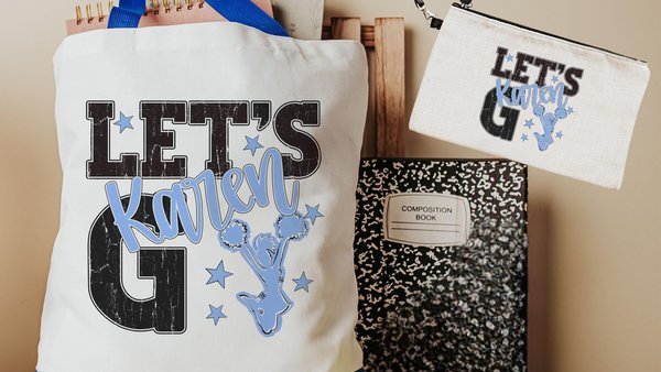 personalized cheerleading tote bag for girls, cheer wristlet with name, high school graduation gifts for daughter, 2026 cheer senior gifts