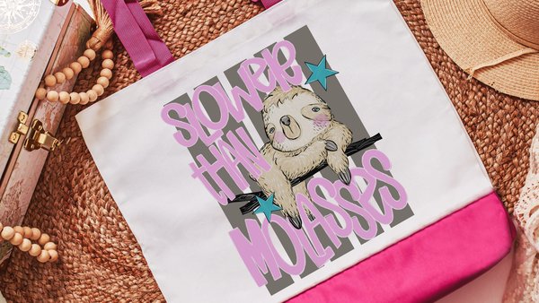 Slow as molasses funny tote bag for women, reusable shopping bag, sarcastic gift for friend, sassy tote bag for summer, best friend birthday