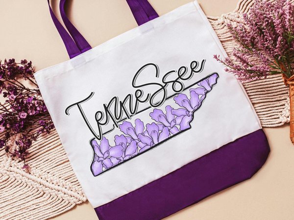 CapableByDesign state flower tote bag