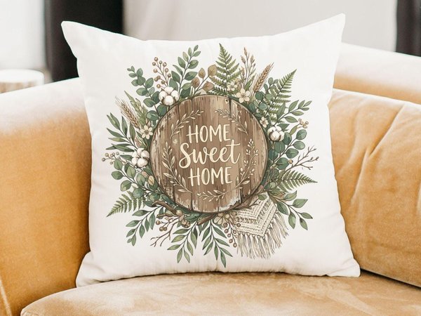 Home sweet home boho throw pillows