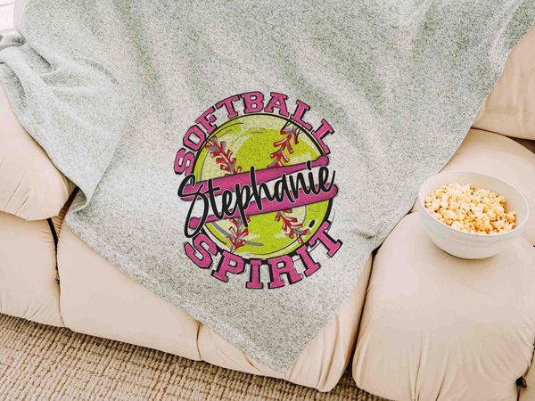 CapableByDesign personalized team spirit softball throw blanket with name