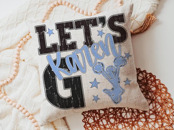 CapableByDesign personalized lets go cheer pillow with name