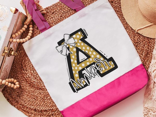 CapableByDesign personalized initial tote bag