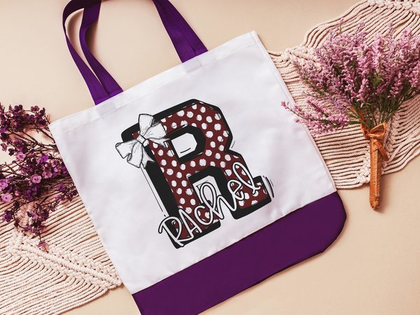 CapableByDesign personalized initial tote bag